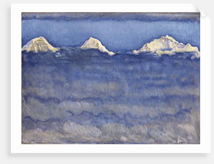 The Eiger, Monch and Jungfrau Peaks Above the Foggy Sea by Ferdinand Hodler