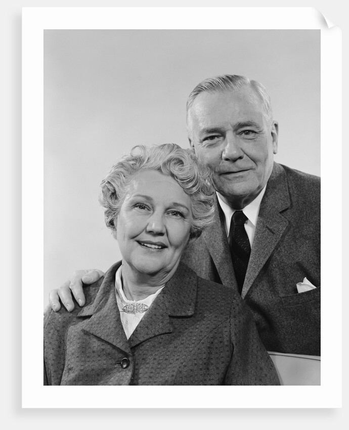 Portrait smiling elderly couple by Anonymous