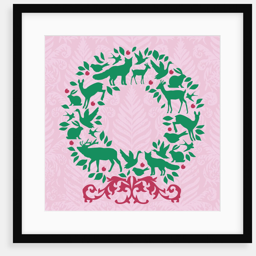 A wreath shaped by silhouettes of animals by Anonymous