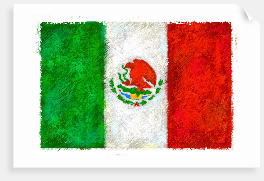 Drawing of the flag of Mexico by Anonymous
