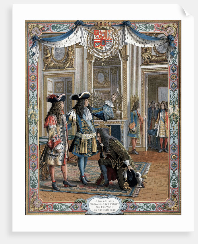 Louis XIV proclaiming duc d'Anjou King of Spain by Anonymous