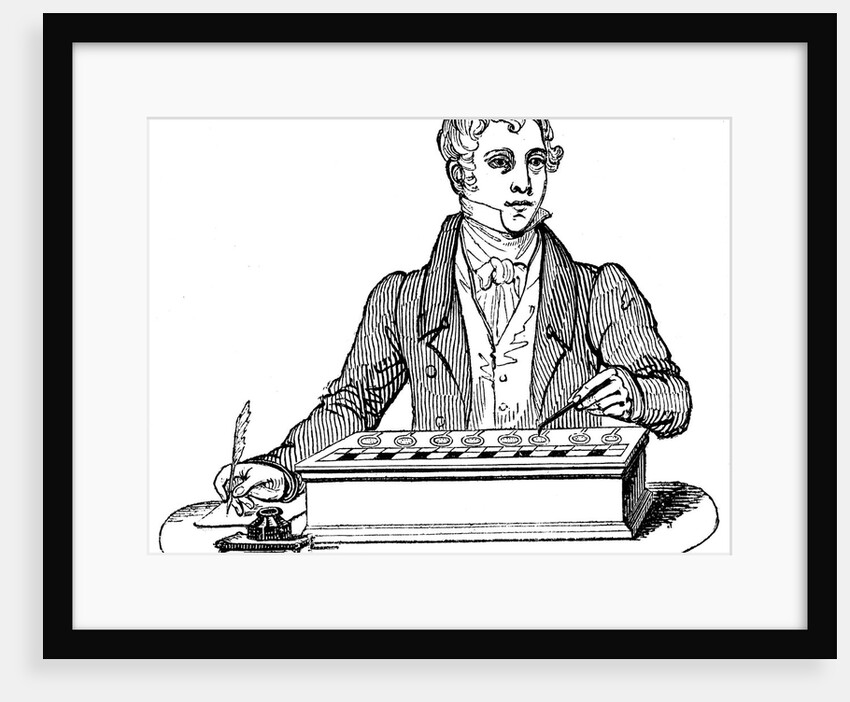 Clerk using a Pascal adding machine by Anonymous