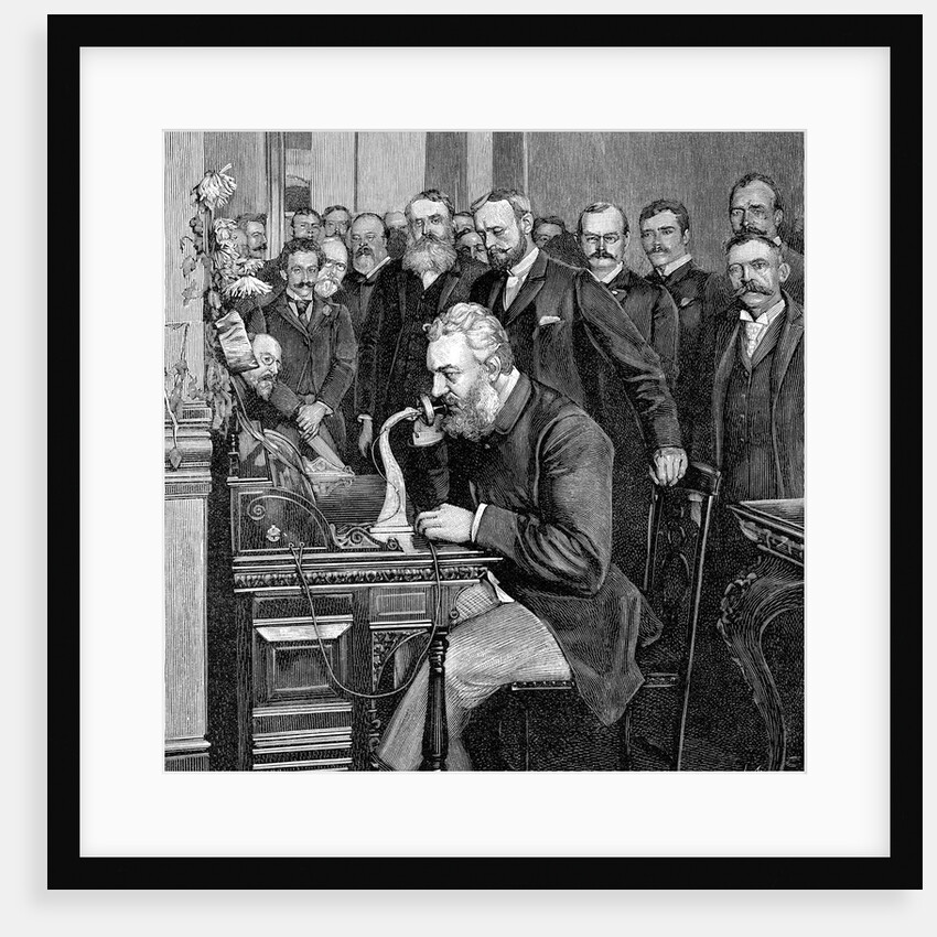 Alexander Graham Bell making telephone call by Anonymous