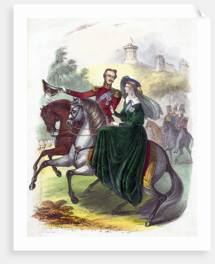 Queen Victoria and Prince Albert on horseback by Anonymous