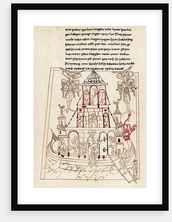 Noah's Ark in the form of a Viking ship with dragon prow by Anonymous