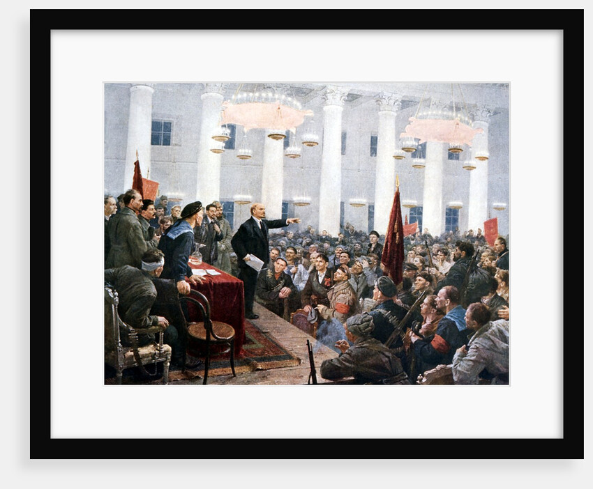 Lenin haranguing deputies of the 2nd Soviet Congress by Anonymous