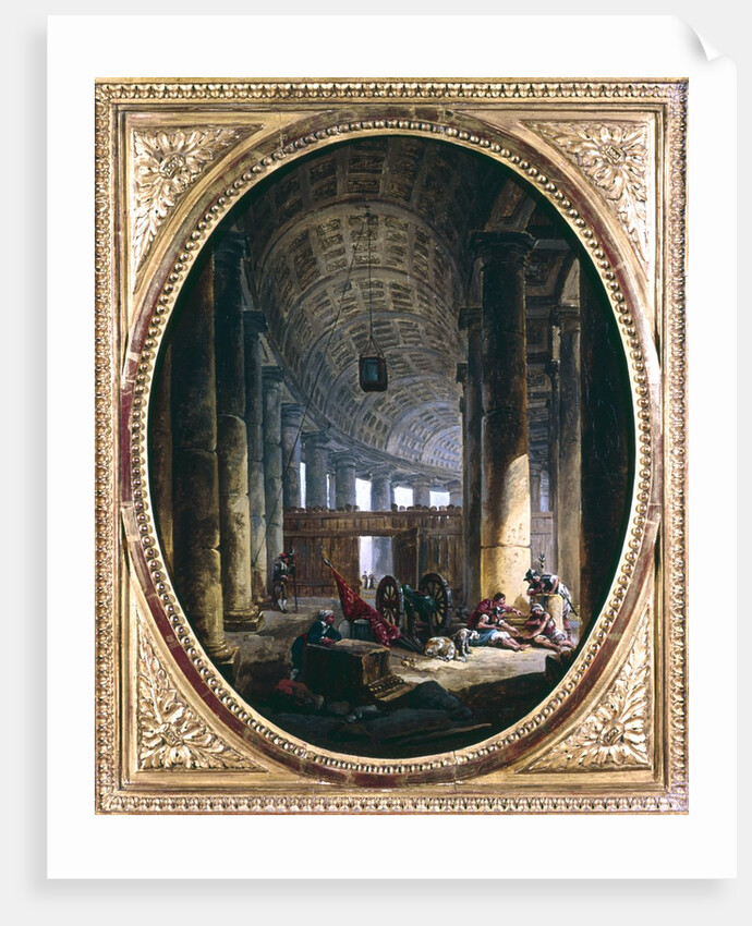 Interior of the colonnade of St. Peter's, Rome, at the time of the Conclave of 1769 by Anonymous