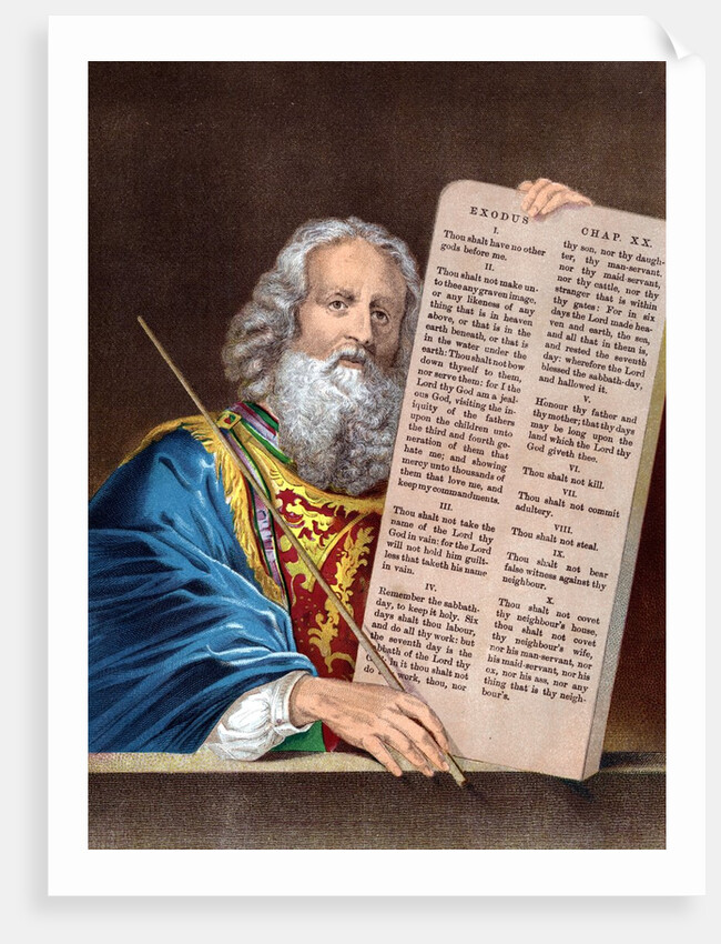 Moses with the Ten Commandments by Anonymous
