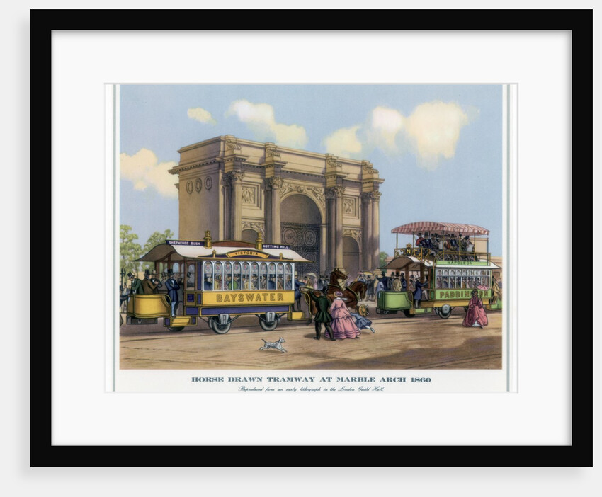 Horse Drawn Tramway at Marble Arch, 1860 by Anonymous