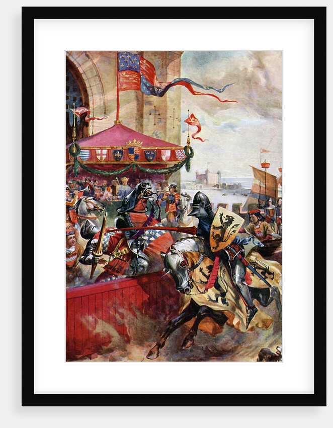 A joust on London Bridge by Anonymous