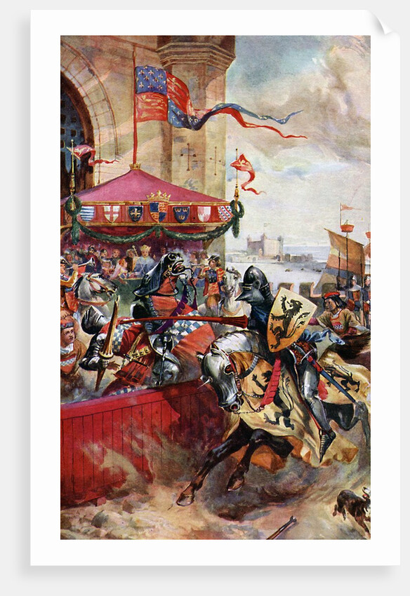 A joust on London Bridge by Anonymous