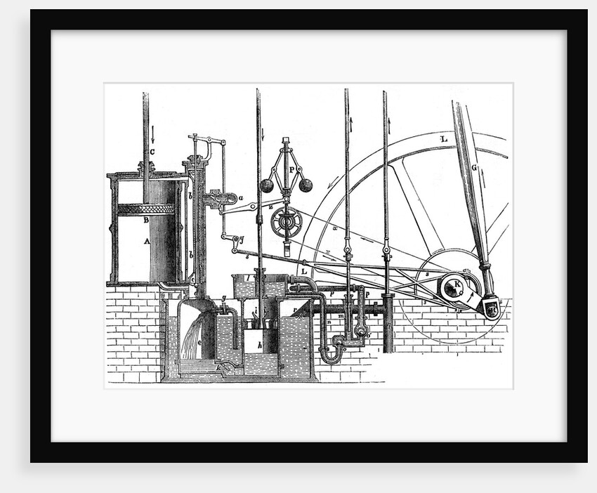 Working parts of James Watt's double acting engine by Anonymous
