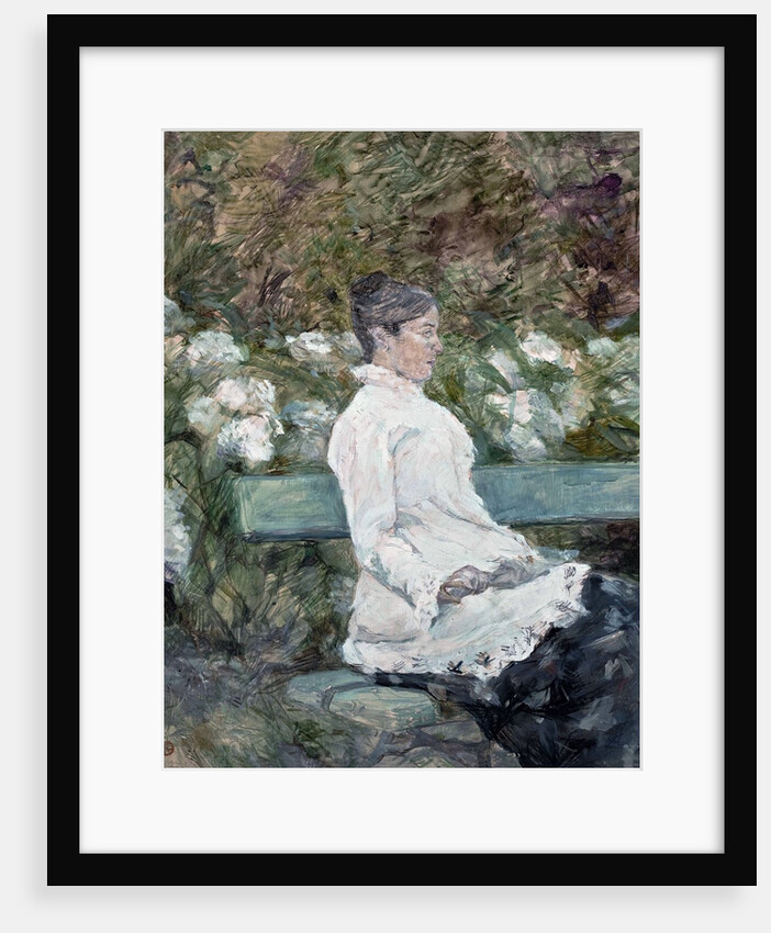 Woman Seated on a Bench in a Park by Henri de Toulouse-Lautrec