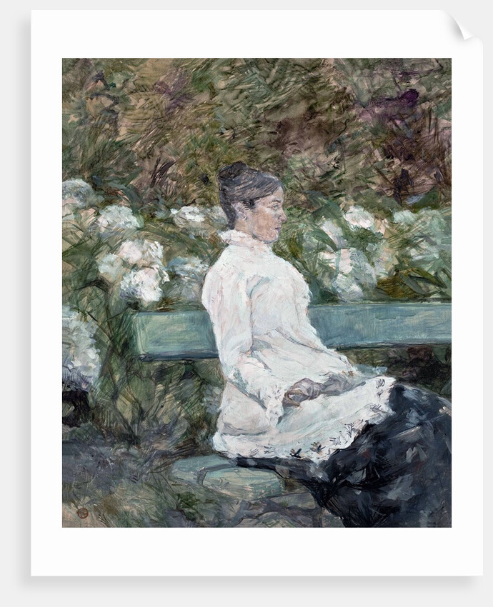 Woman Seated on a Bench in a Park by Henri de Toulouse-Lautrec