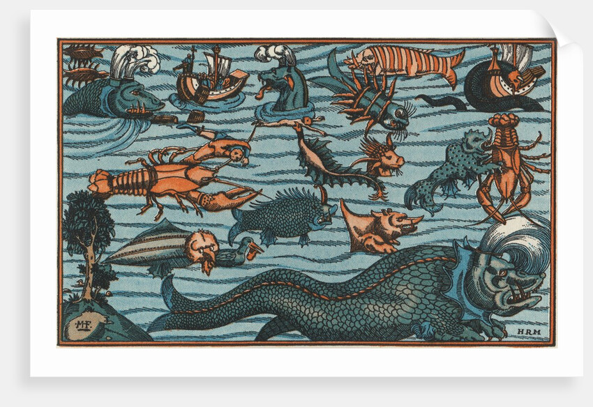 Sea Creatures from Munster's Cosmographiae Universalis, circa 1544 by Anonymous
