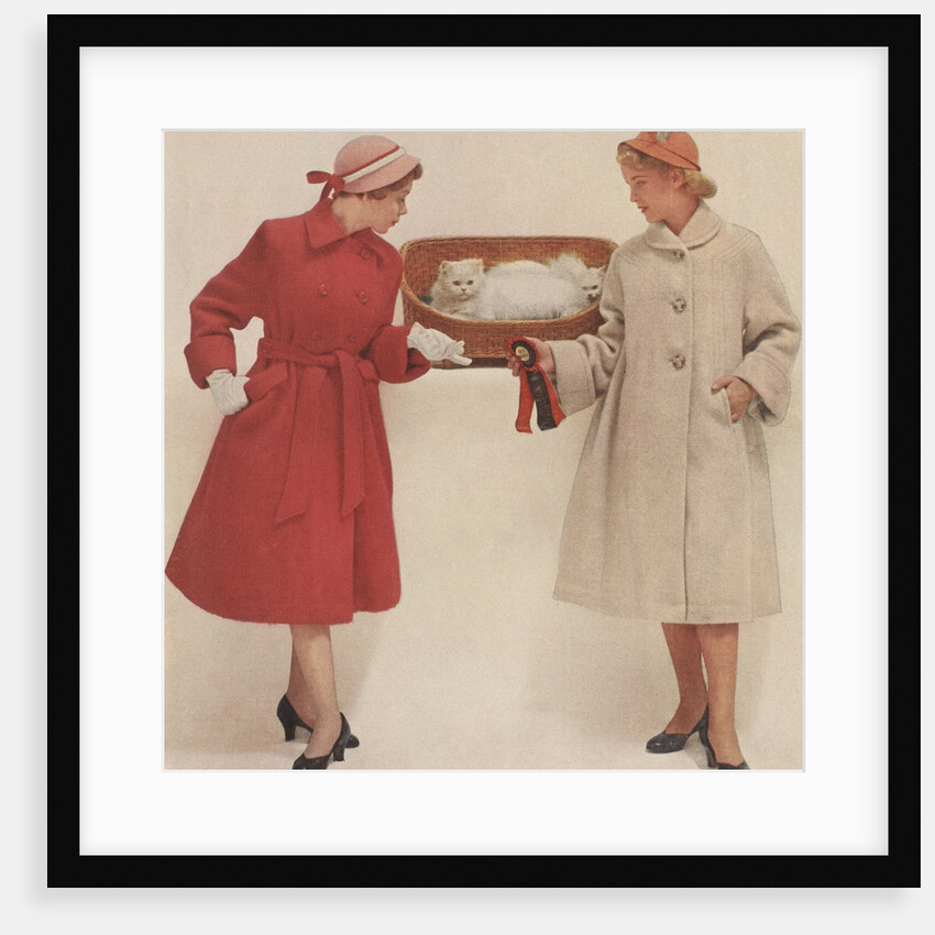 Two Women with Prize Winning Cat by Anonymous