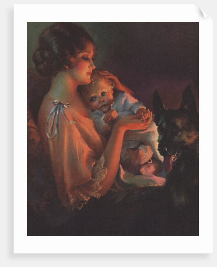 Mother holding baby by Anonymous