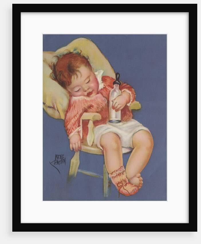 Baby sleeping in highchair by Anonymous
