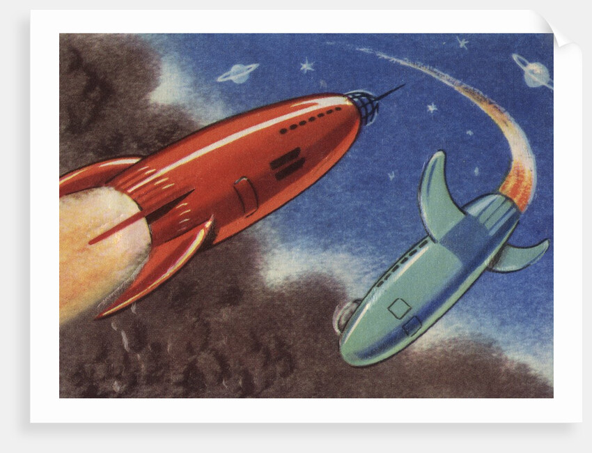 Rockets in flight by Anonymous