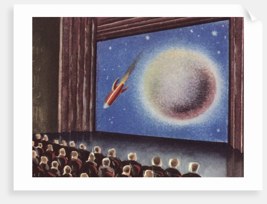 Audience watching a film about outer space by Anonymous