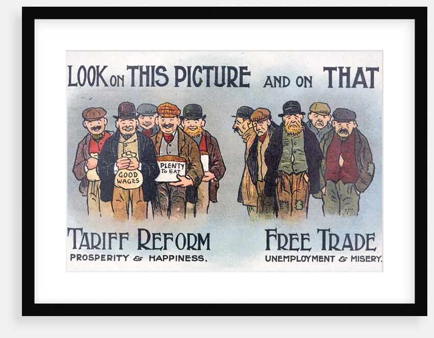 Anti free trade postcard by Anonymous