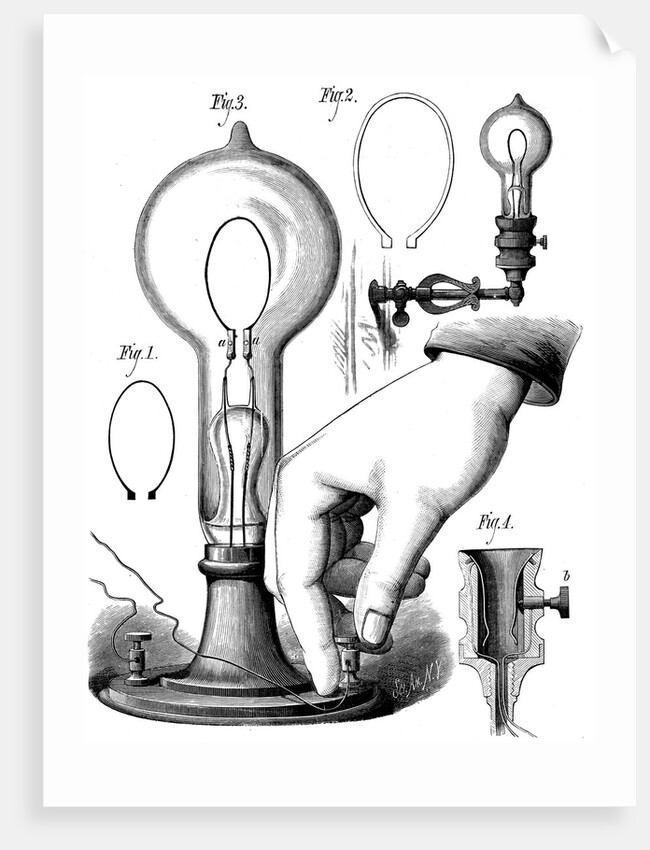 Edison's carbon filament lamp by Anonymous