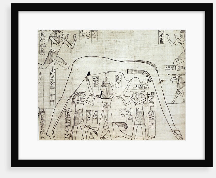 Detail of Greenfield Papyrus with Shu, the god of air, supporting the sky goddess, Nut by Anonymous
