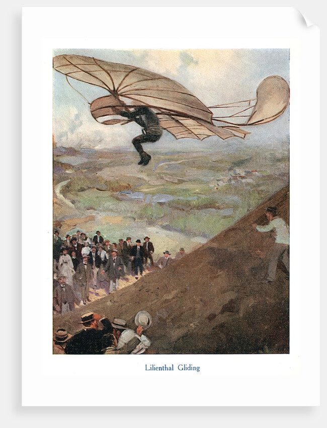 Otto Lilienthal flying glider by Anonymous
