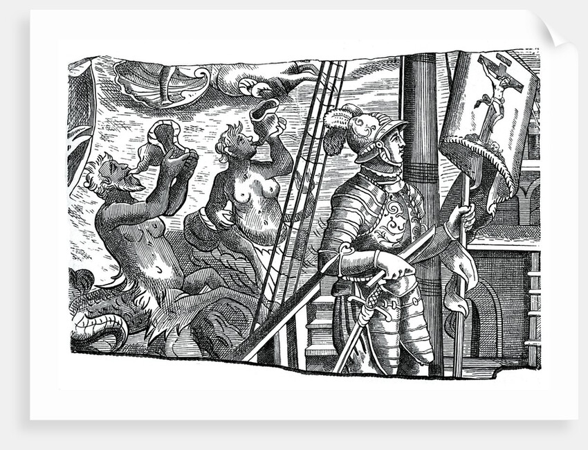 Christopher Columbus on board his ship by Anonymous
