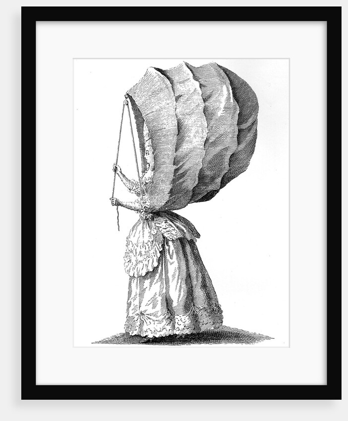 Woman wearing large calash by Anonymous