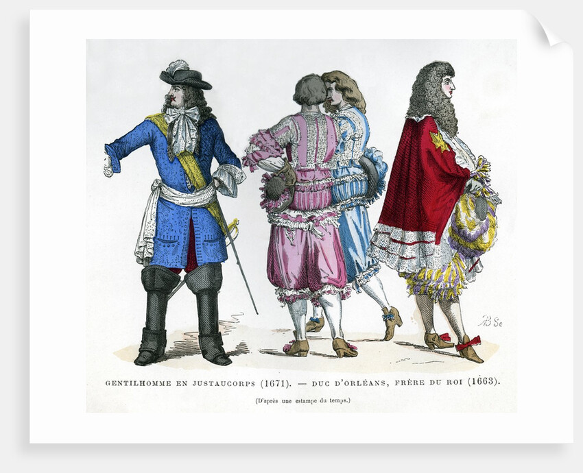 Gentlemen's costume and the Duke of Orleans, brother to King Louis XIV by Anonymous