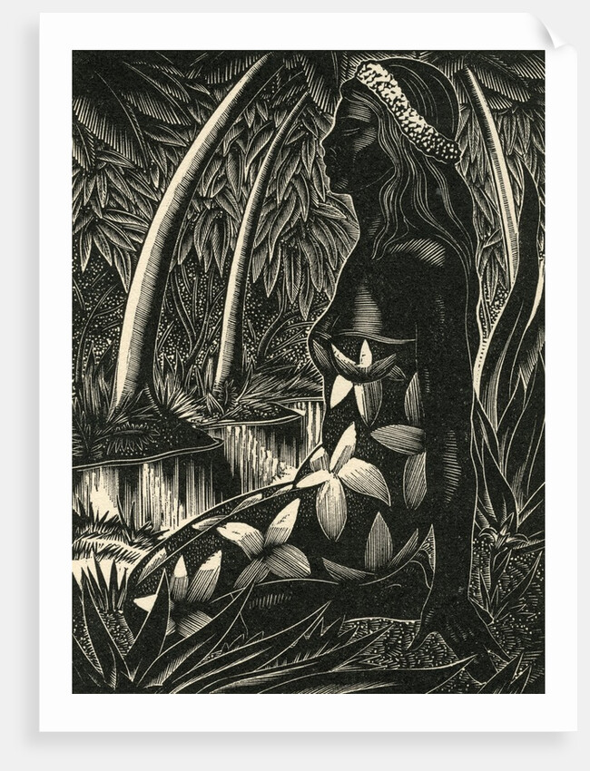 Tahitian woman in forest by Anonymous