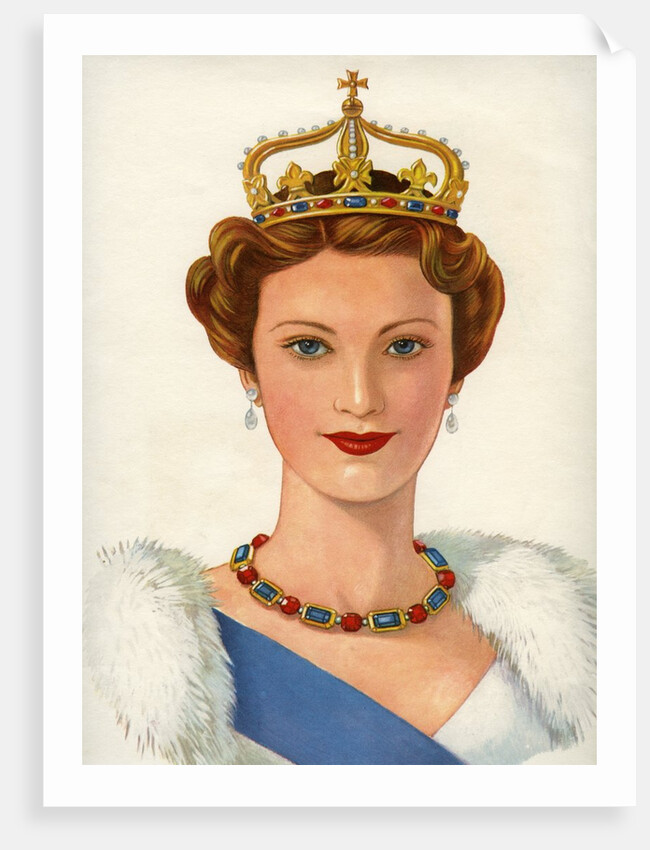 Queen wearing royal crown by Anonymous