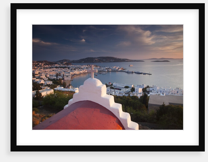 Chapel overlooking the harbor on Greek Island of Mykonos by Anonymous