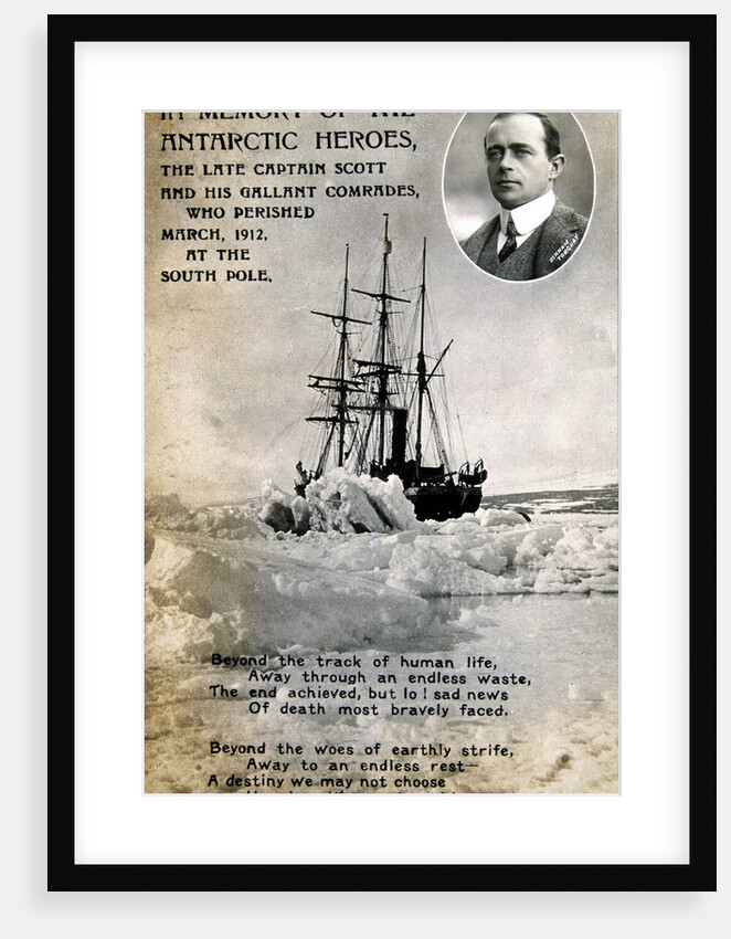 Postcard commemorating Captain Scott's expedition to South Pole by Anonymous