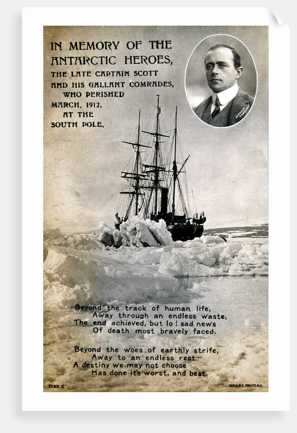 Postcard commemorating Captain Scott's expedition to South Pole by Anonymous