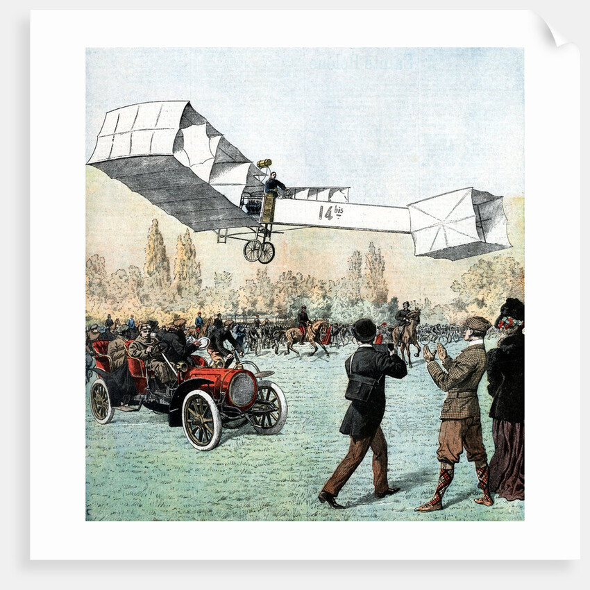 Alberto Santos-Dumont flying canard biplane by Anonymous