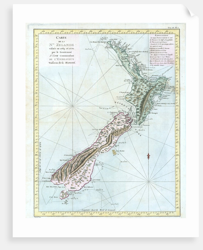 Map of New Zealand by Anonymous