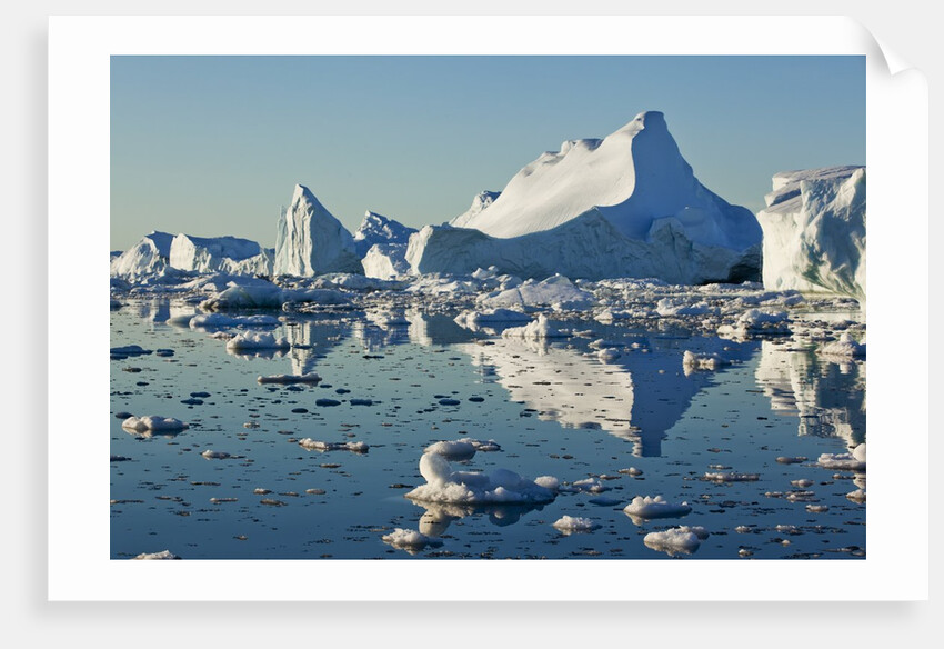Iceberg and bergy bits in Disko Bay in Greenland by Anonymous