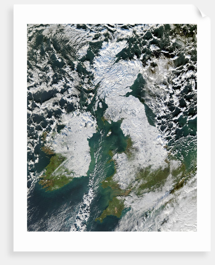 Snow covering most of Great Britain by Anonymous