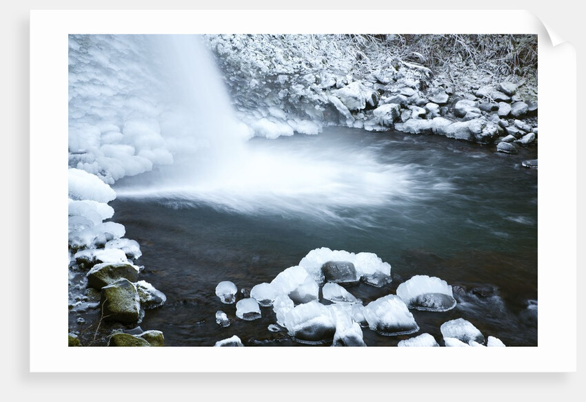 Snowy waterfall in winter by Anonymous