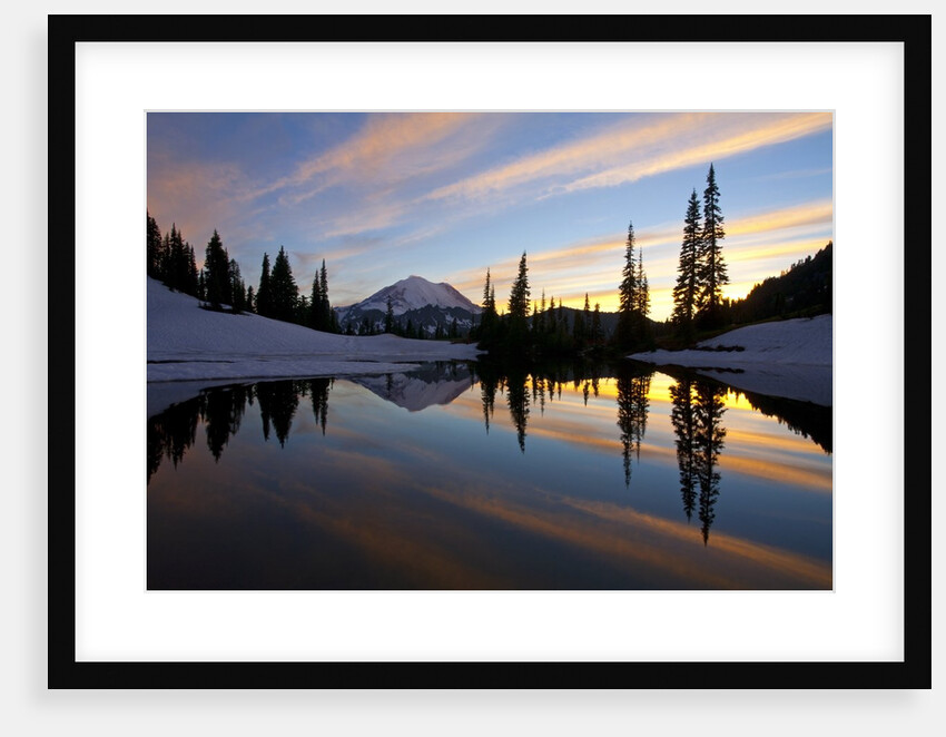 Sunset at Tipsoo Lakes and Mount Rainier by Anonymous