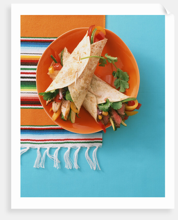 Fajitas (wheat tortillas with meat and chicken filling) by Anonymous