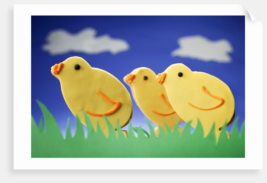 Three Easter chicks by Anonymous