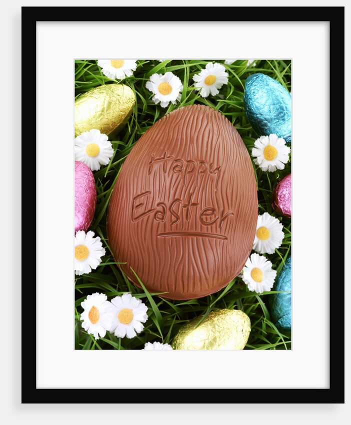 Chocolate Easter eggs in grass by Anonymous