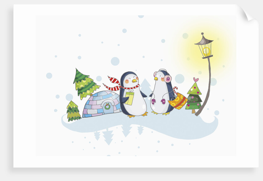Christmas and winter scape by Anonymous