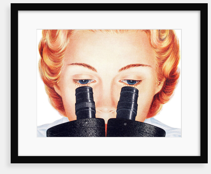 Scientist looking into microscope by Anonymous