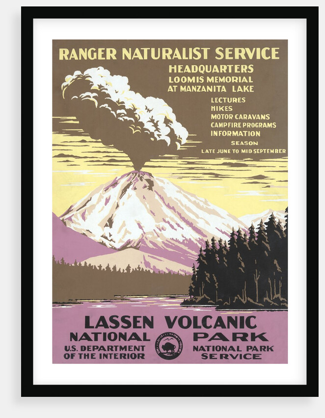 Lassen Volcanic National Park travel poster by Anonymous
