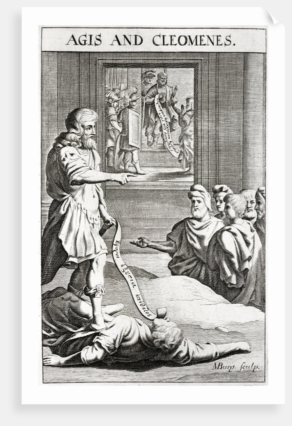 Kings Agis and Cleomenes of Sparta. Engraving by M Burg