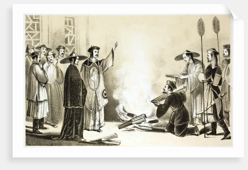 Book burning by a Manchu official by Anonymous